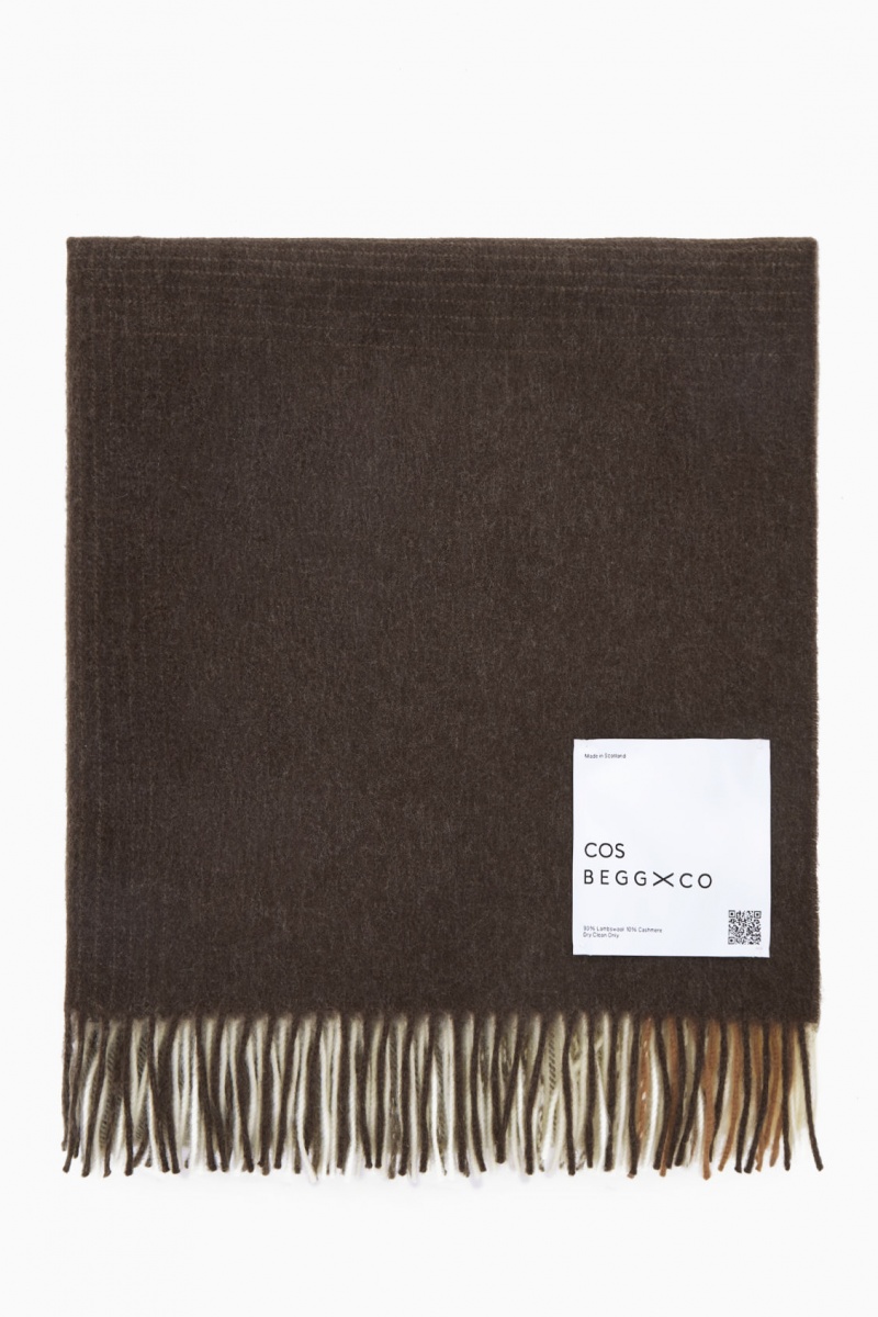 Pánské Přikrývky COS Checked Lambswool And Cashmere Hnědé | ONIW-01698