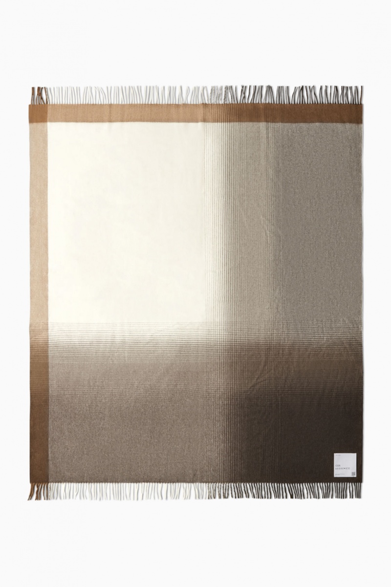 Pánské Přikrývky COS Checked Lambswool And Cashmere Hnědé | ONIW-01698