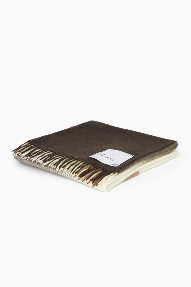 Pánské Přikrývky COS Checked Lambswool And Cashmere Hnědé | ONIW-01698
