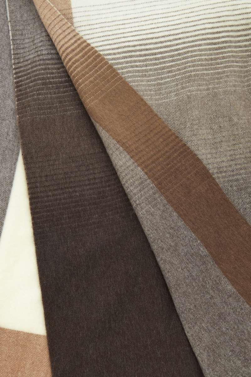 Pánské Přikrývky COS Checked Lambswool And Cashmere Hnědé | ONIW-01698