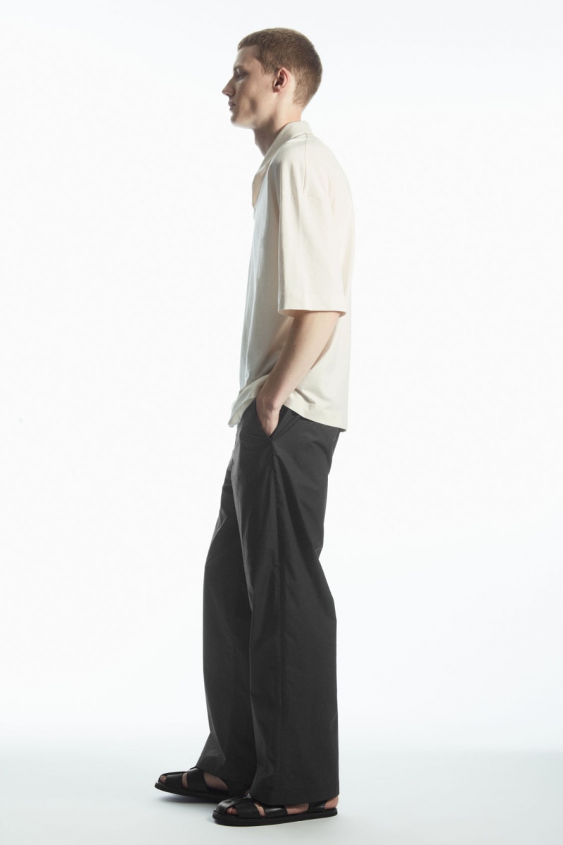 Pánské Polo Triko COS Oversized Open-Collar Bílé | SIAU-05417
