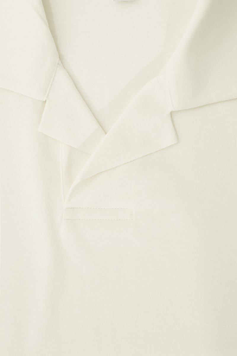 Pánské Polo Triko COS Oversized Open-Collar Bílé | SIAU-05417