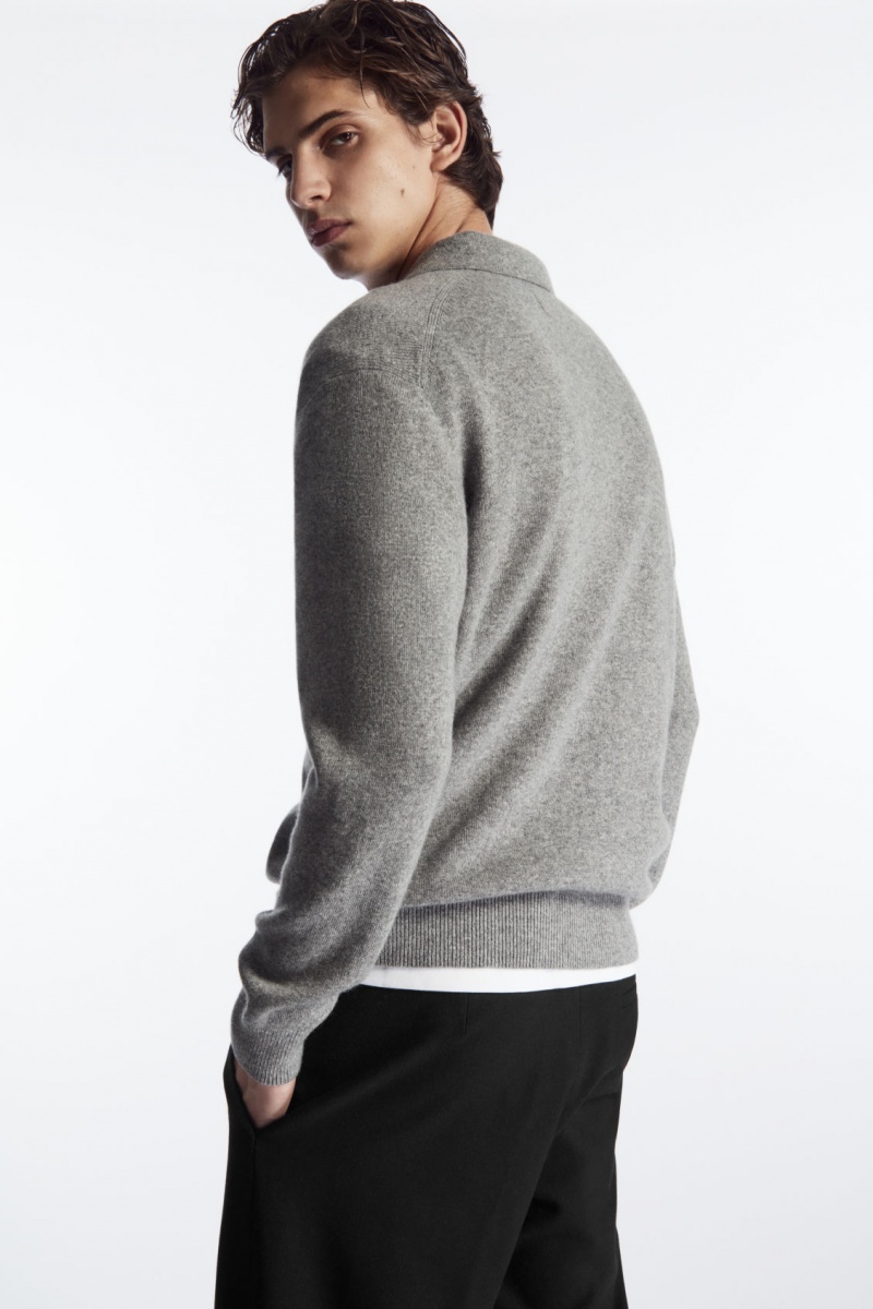 Pánské Polo Triko COS Pure Cashmere Šedé | YORD-52367