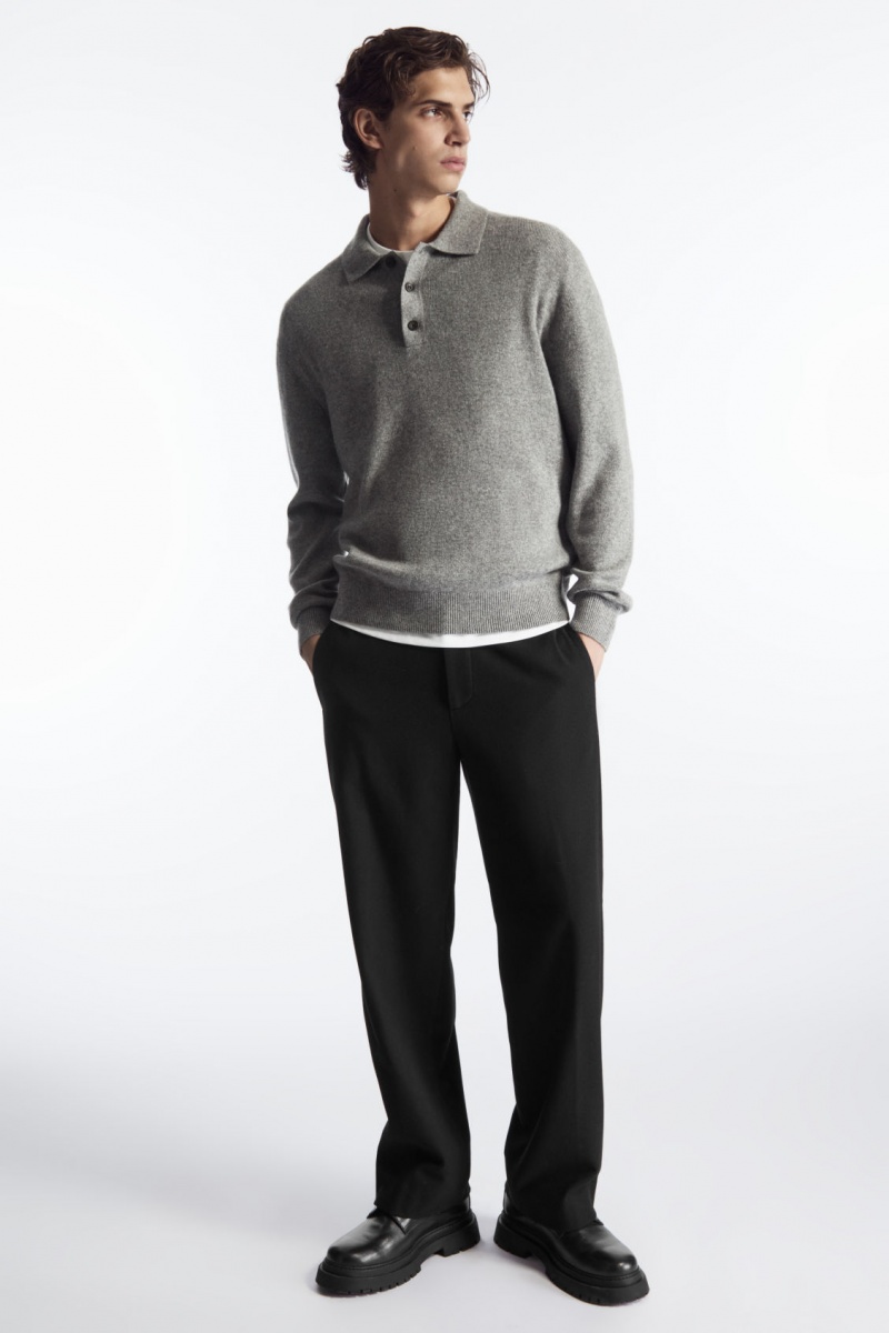 Pánské Polo Triko COS Pure Cashmere Šedé | YORD-52367