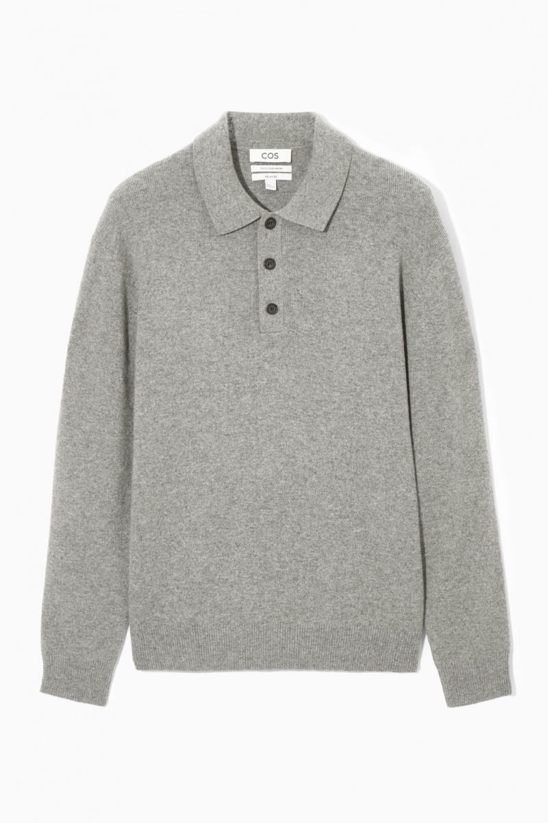 Pánské Polo Triko COS Pure Cashmere Šedé | YORD-52367