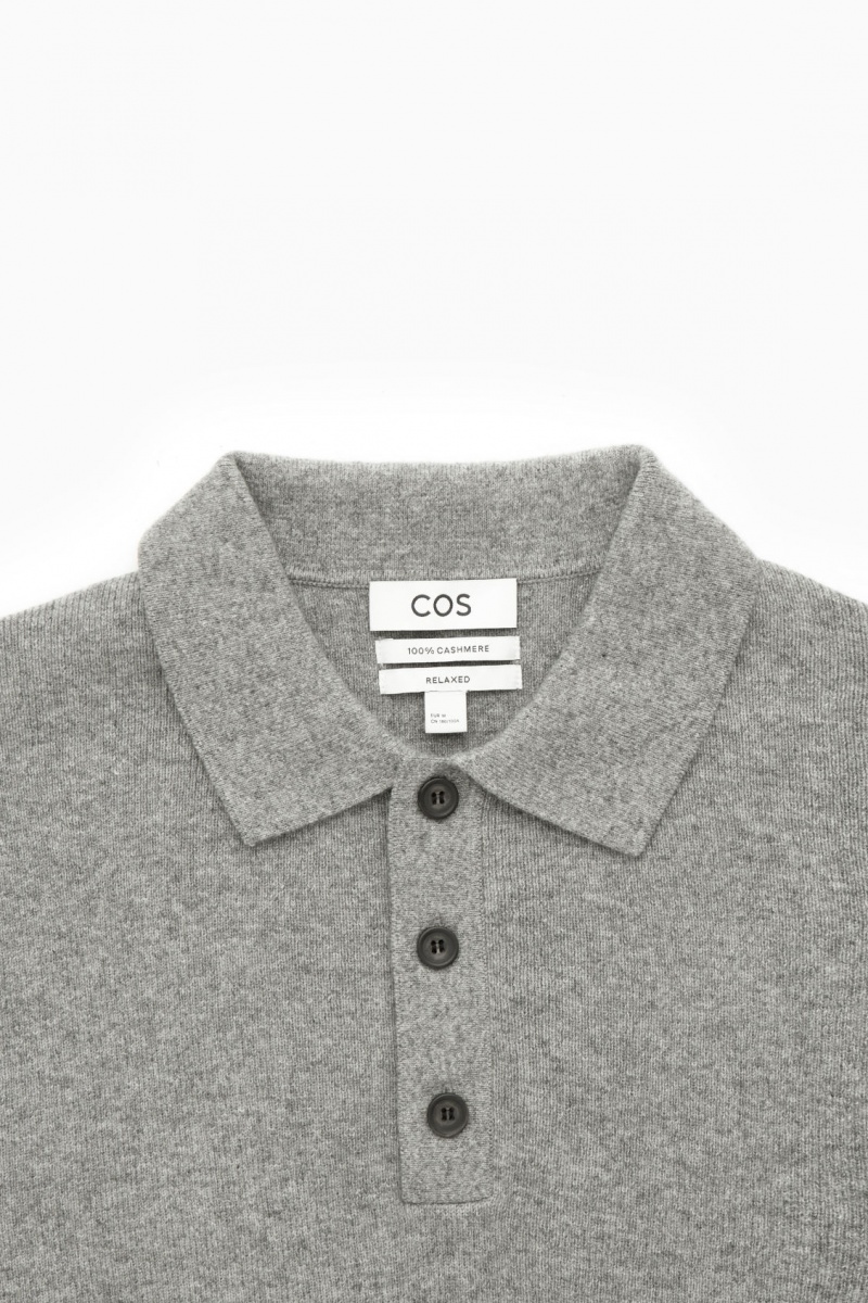 Pánské Polo Triko COS Pure Cashmere Šedé | YORD-52367