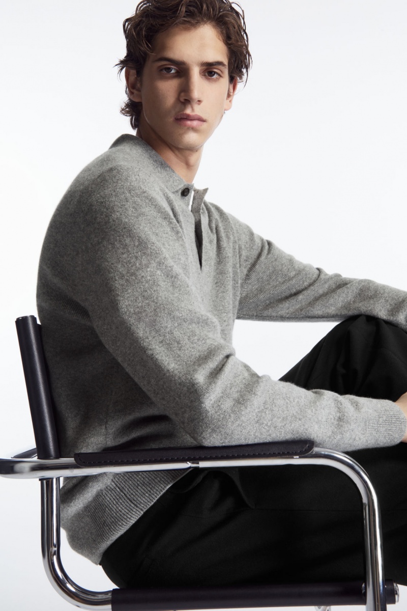 Pánské Polo Triko COS Pure Cashmere Šedé | YORD-52367