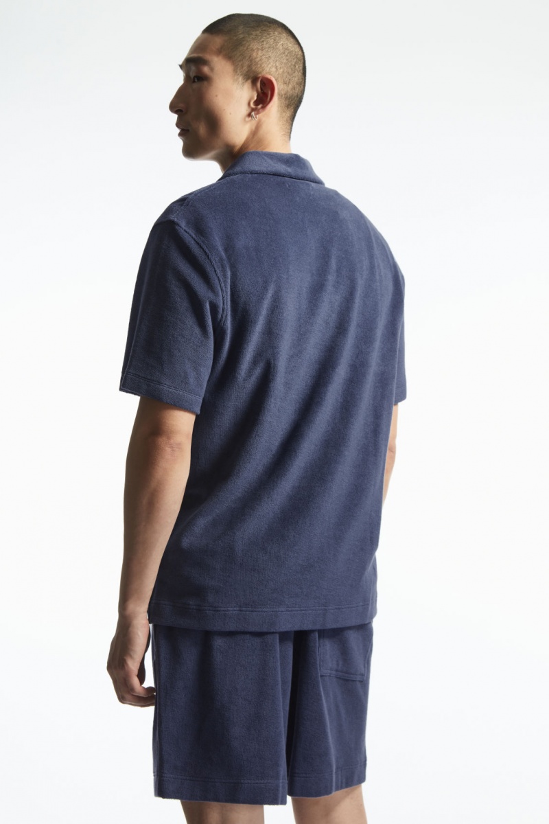 Pánské Polo Triko COS Toweling Tmavě Blankyt | IMOG-59470