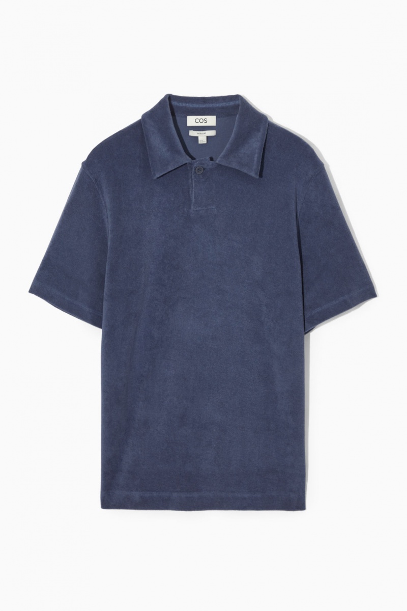 Pánské Polo Triko COS Toweling Tmavě Blankyt | IMOG-59470
