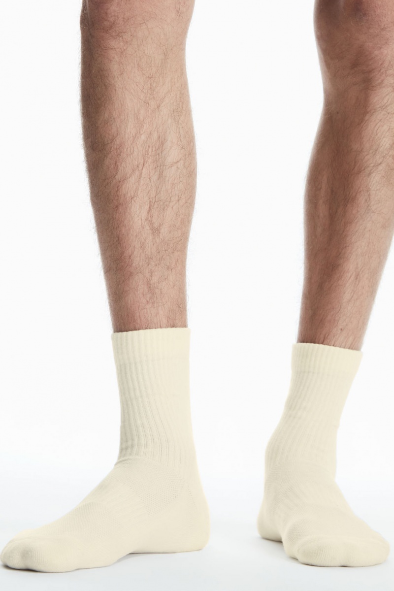 Pánské Ponožky COS 3-Pack Žebrovaný Sports Bílé | VFUN-14683