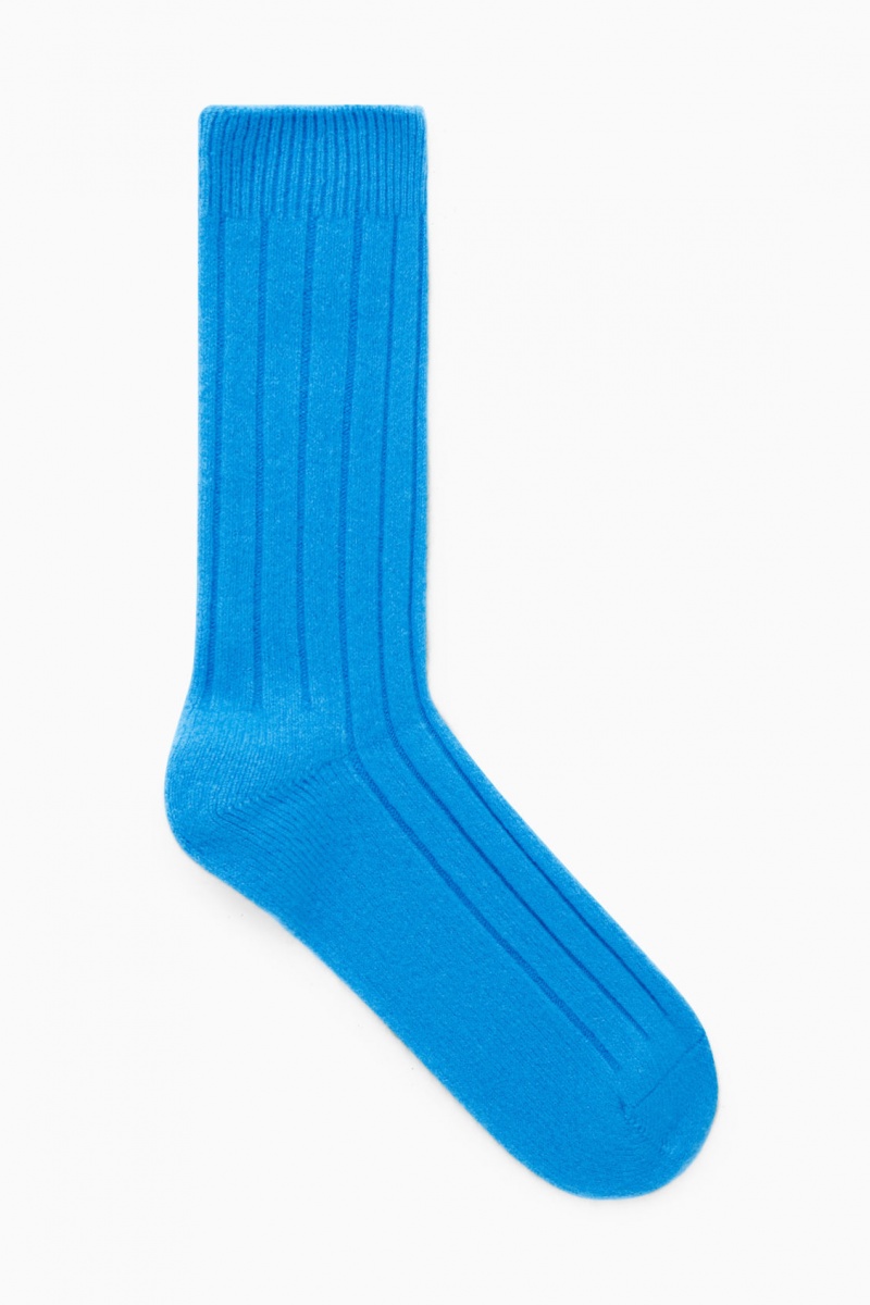Pánské Ponožky COS Tlustý Cashmere Světle Blankyt | IKGE-36890