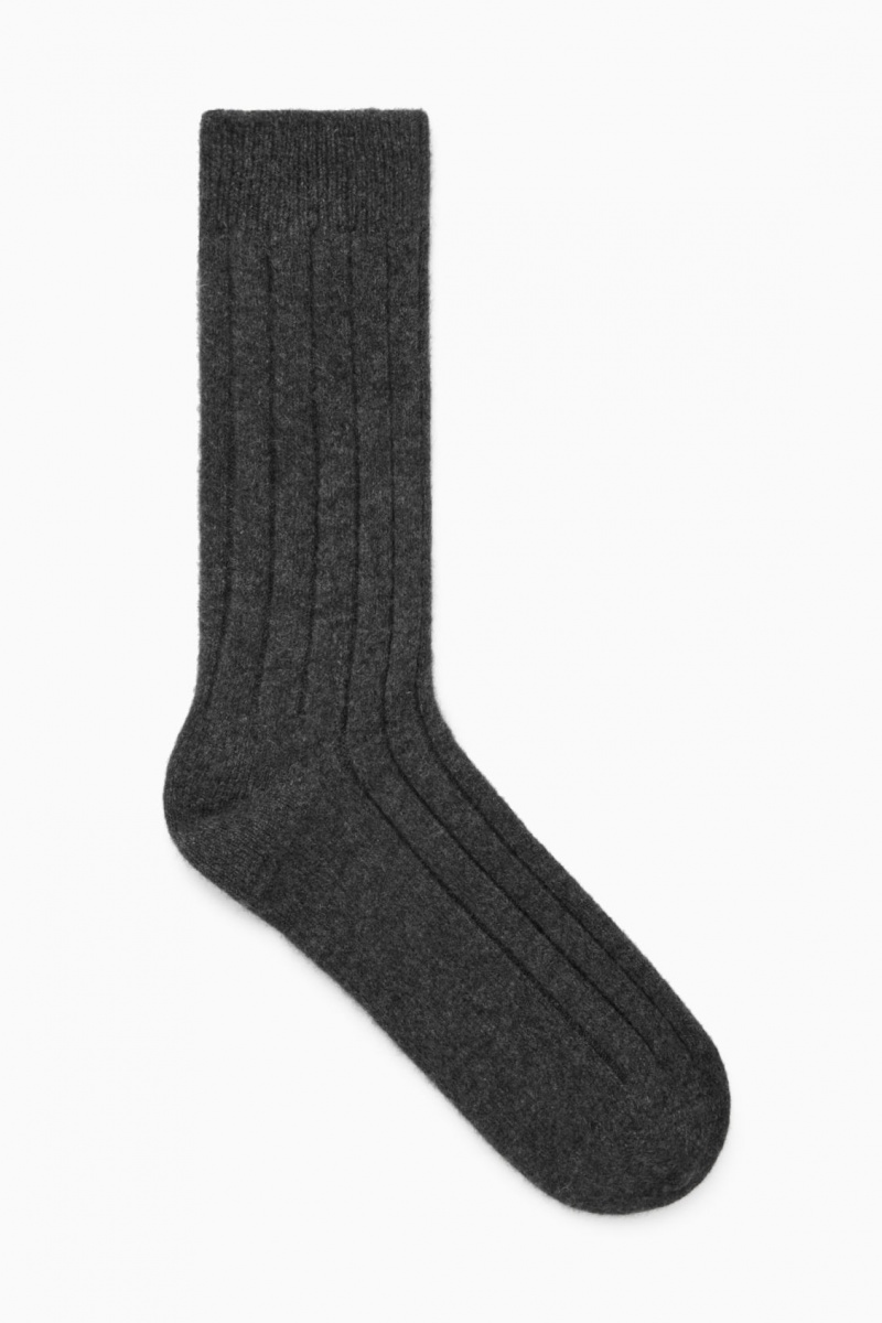 Pánské Ponožky COS Tlustý Cashmere Tmavě Šedé | QRVX-67438