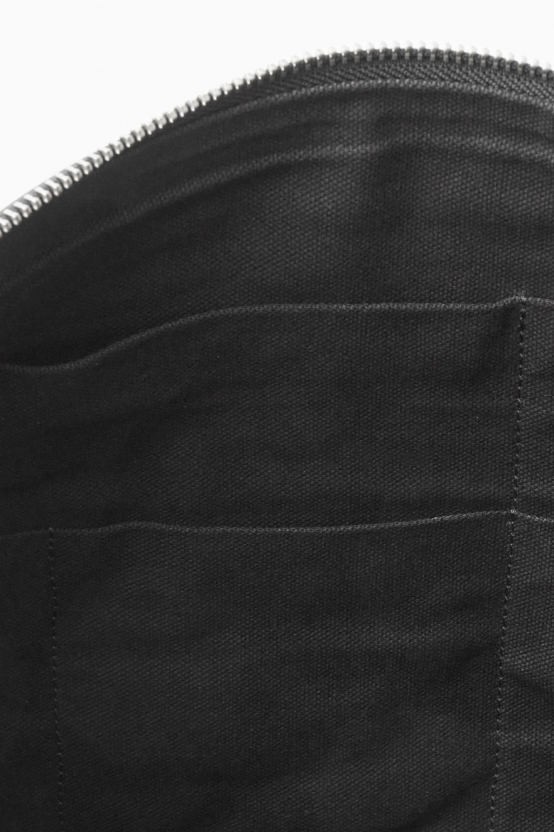Pánské Pouches COS Zipped Folio Pouch Grained Læder Černé | DLTC-34617