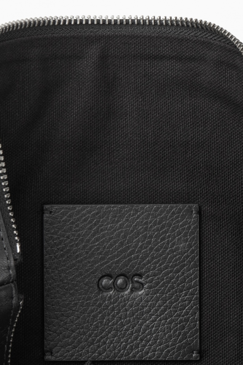 Pánské Pouches COS Zipped Folio Pouch Grained Læder Černé | DLTC-34617