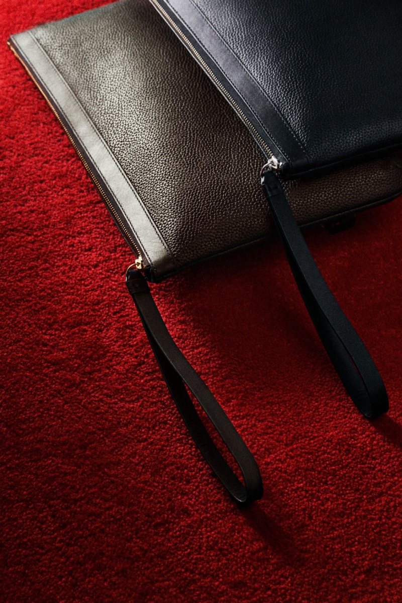 Pánské Pouches COS Zipped Folio Pouch Grained Læder Černé | DLTC-34617