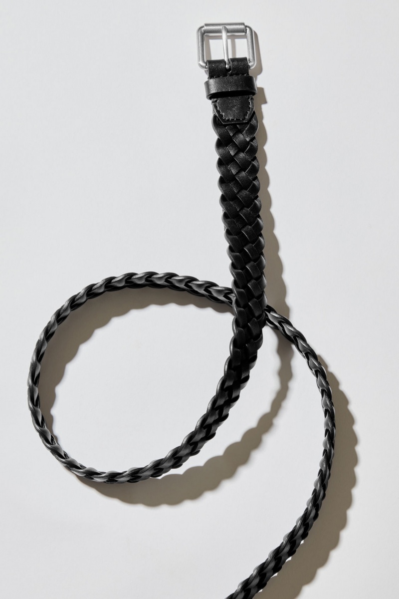 Pánské Pásky COS Slim Woven Læder Černé | VNJA-89031