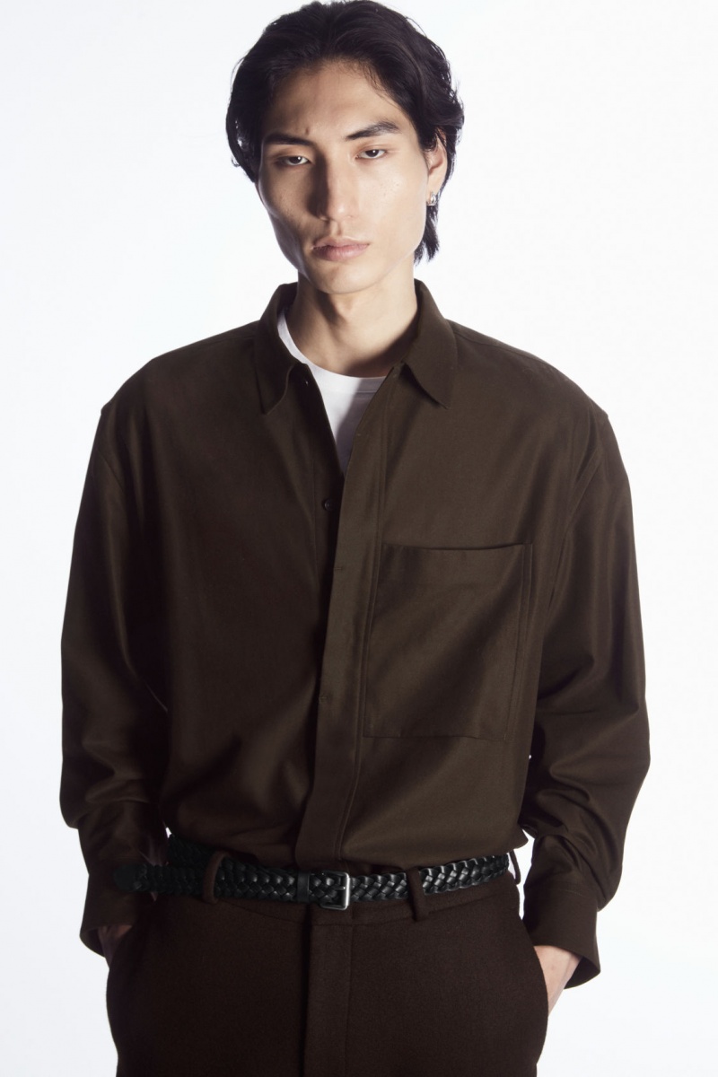 Pánské Pásky COS Slim Woven Læder Černé | VNJA-89031
