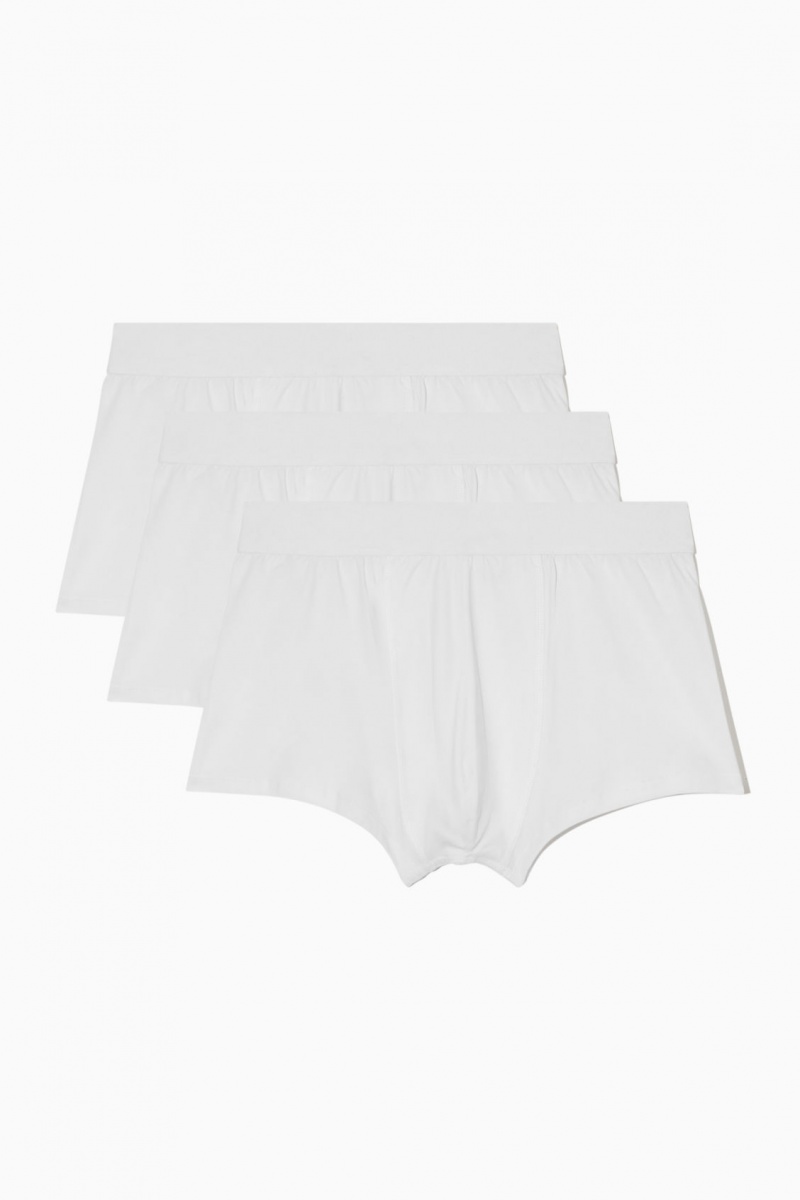Pánské Slipy COS 3-Pack Jersey Boxerské Bílé | ZLNX-97625