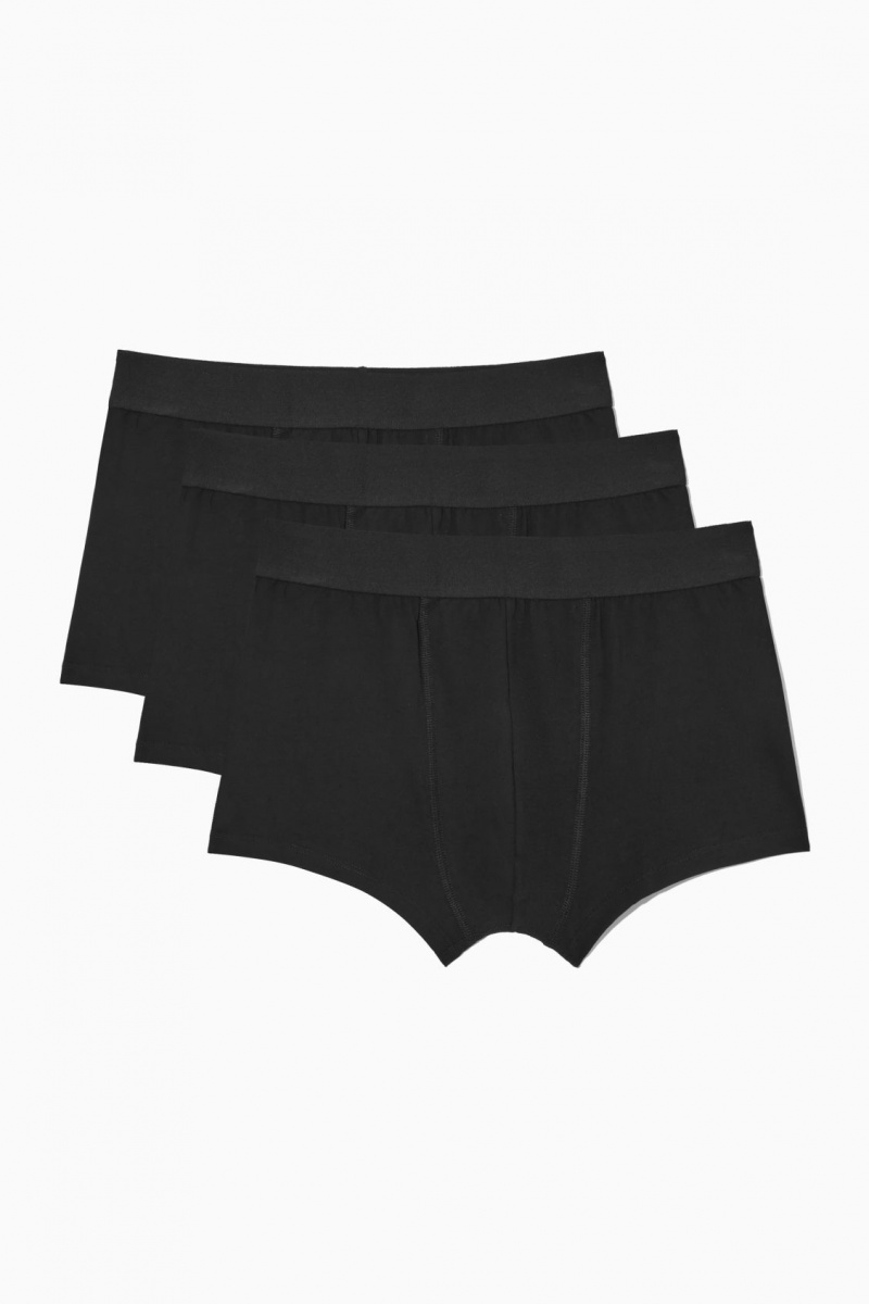 Pánské Slipy COS 3-Pack Jersey Boxerské Černé | ASLR-75023
