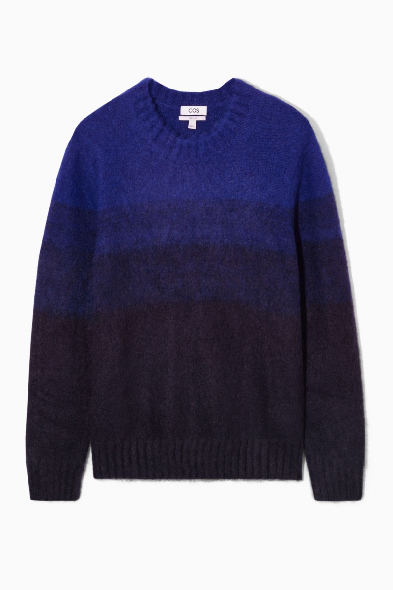 Pánské Svetry COS Colour-Block Mohair-Blend Světle Blankyt Tmavě Blankyt | GDQS-16305