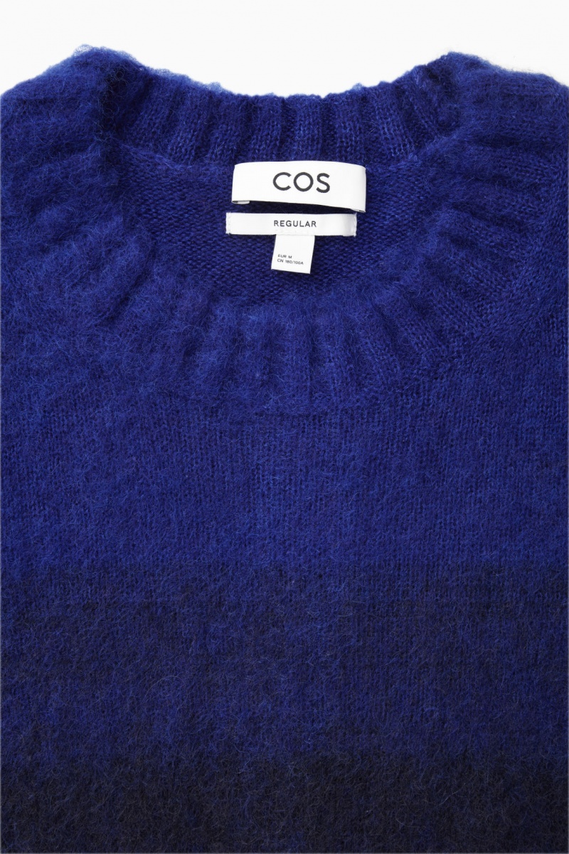 Pánské Svetry COS Colour-Block Mohair-Blend Světle Blankyt Tmavě Blankyt | GDQS-16305