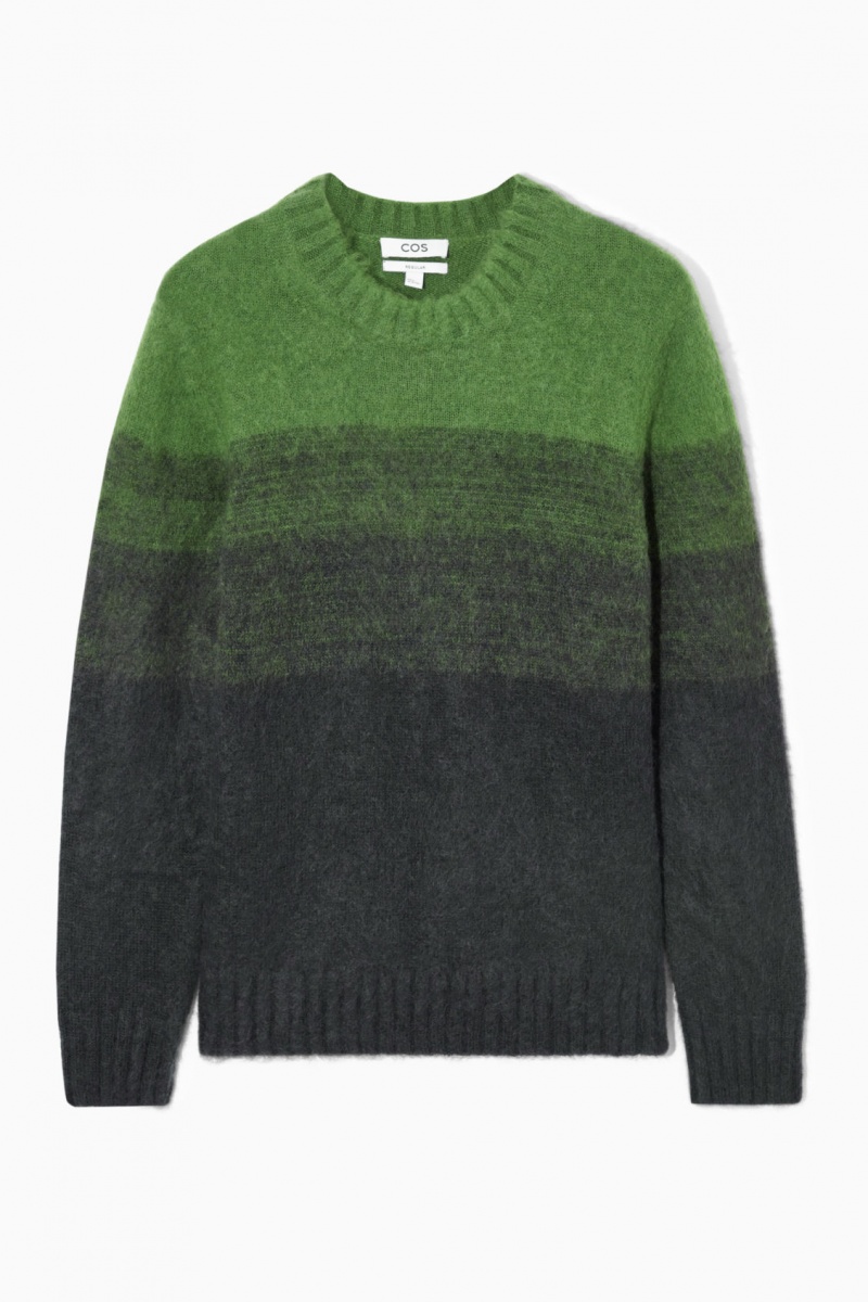 Pánské Svetry COS Colour-Block Mohair-Blend Zelene | BXZN-61728