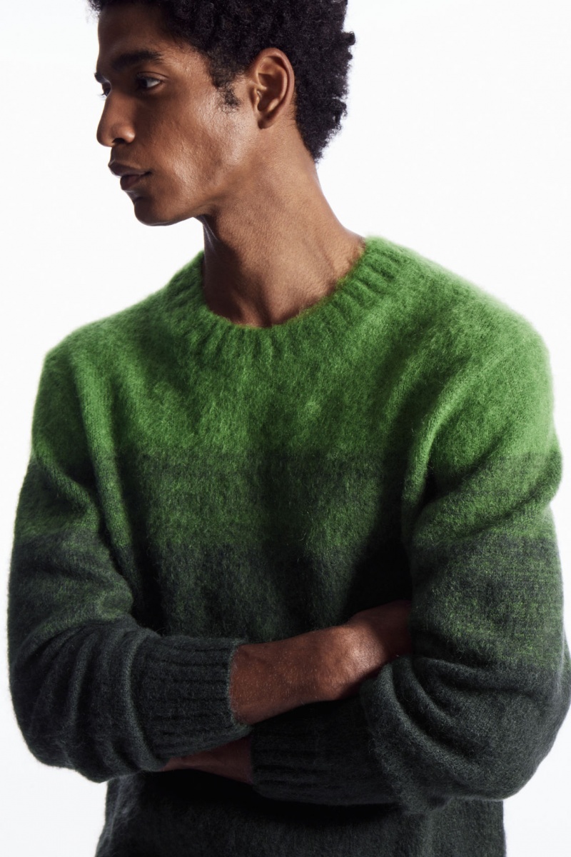 Pánské Svetry COS Colour-Block Mohair-Blend Zelene | BXZN-61728