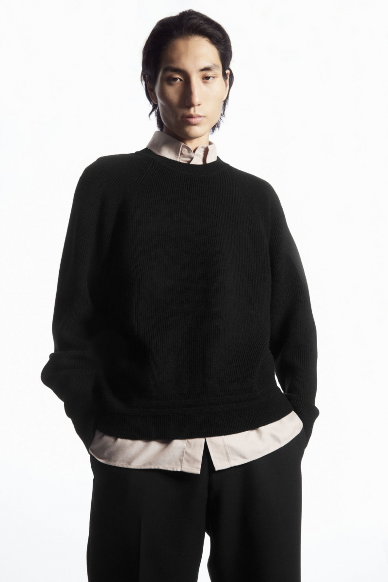 Pánské Svetry COS Crew-Neck Vlna Černé | NEIQ-41789