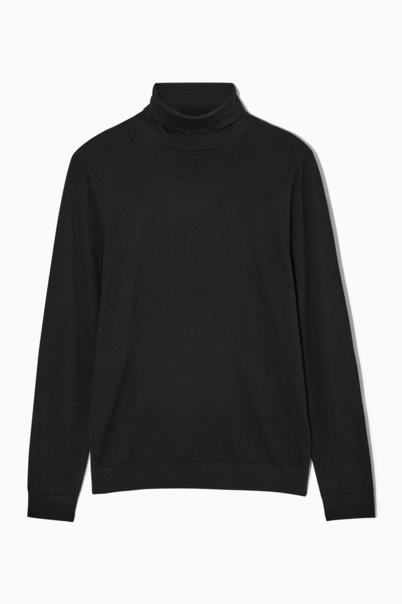 Pánské Svetry COS Merino Vlna Turtleneck Černé | YIGP-35180