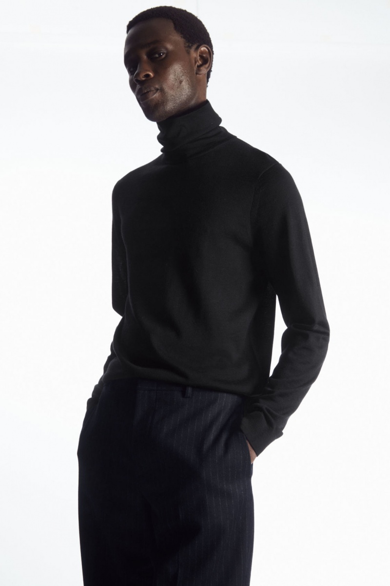 Pánské Svetry COS Merino Vlna Turtleneck Černé | YIGP-35180