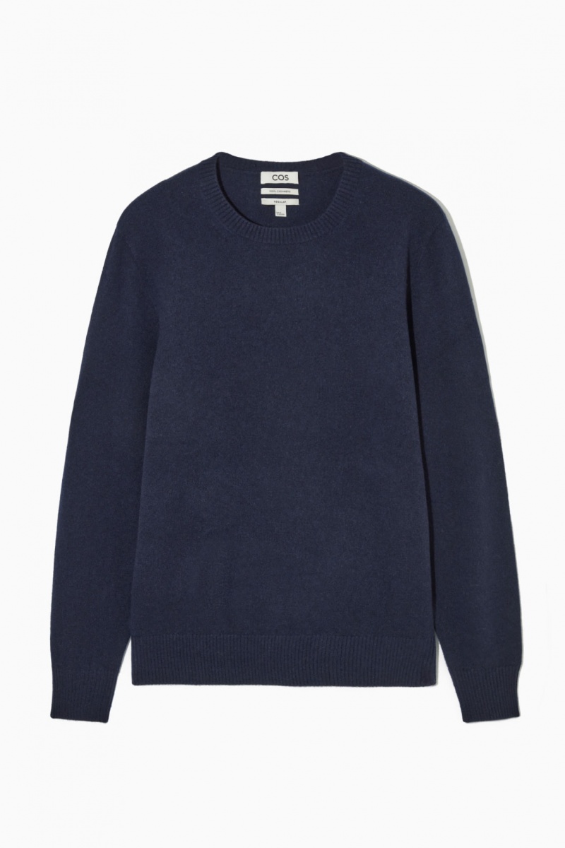 Pánské Svetry COS Pure Cashmere Tmavě Blankyt | AOLW-65203