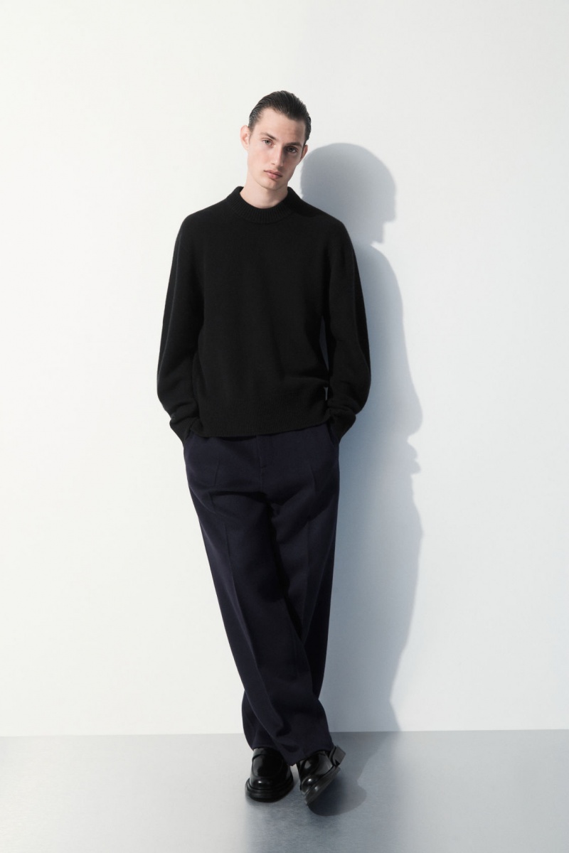 Pánské Svetry COS The Cashmere Crew-Neck Černé | OIZU-35427