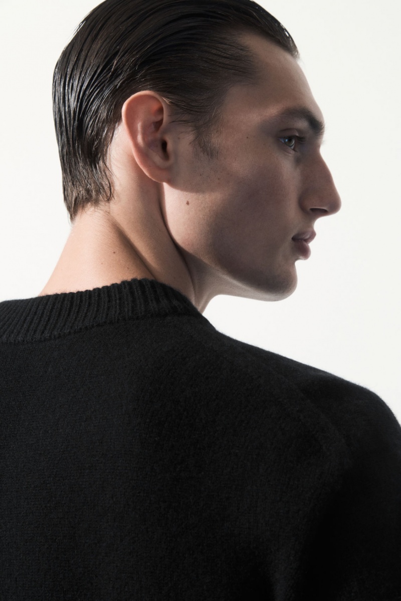 Pánské Svetry COS The Cashmere Crew-Neck Černé | OIZU-35427