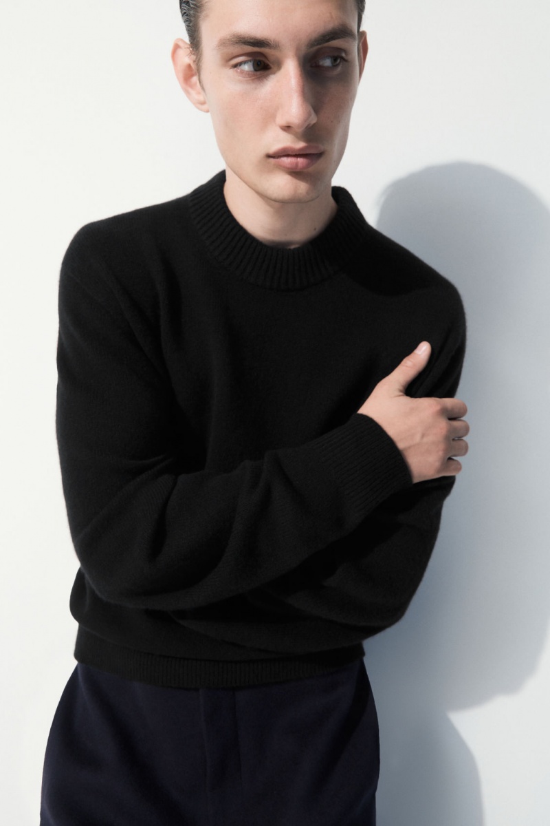 Pánské Svetry COS The Cashmere Crew-Neck Černé | OIZU-35427