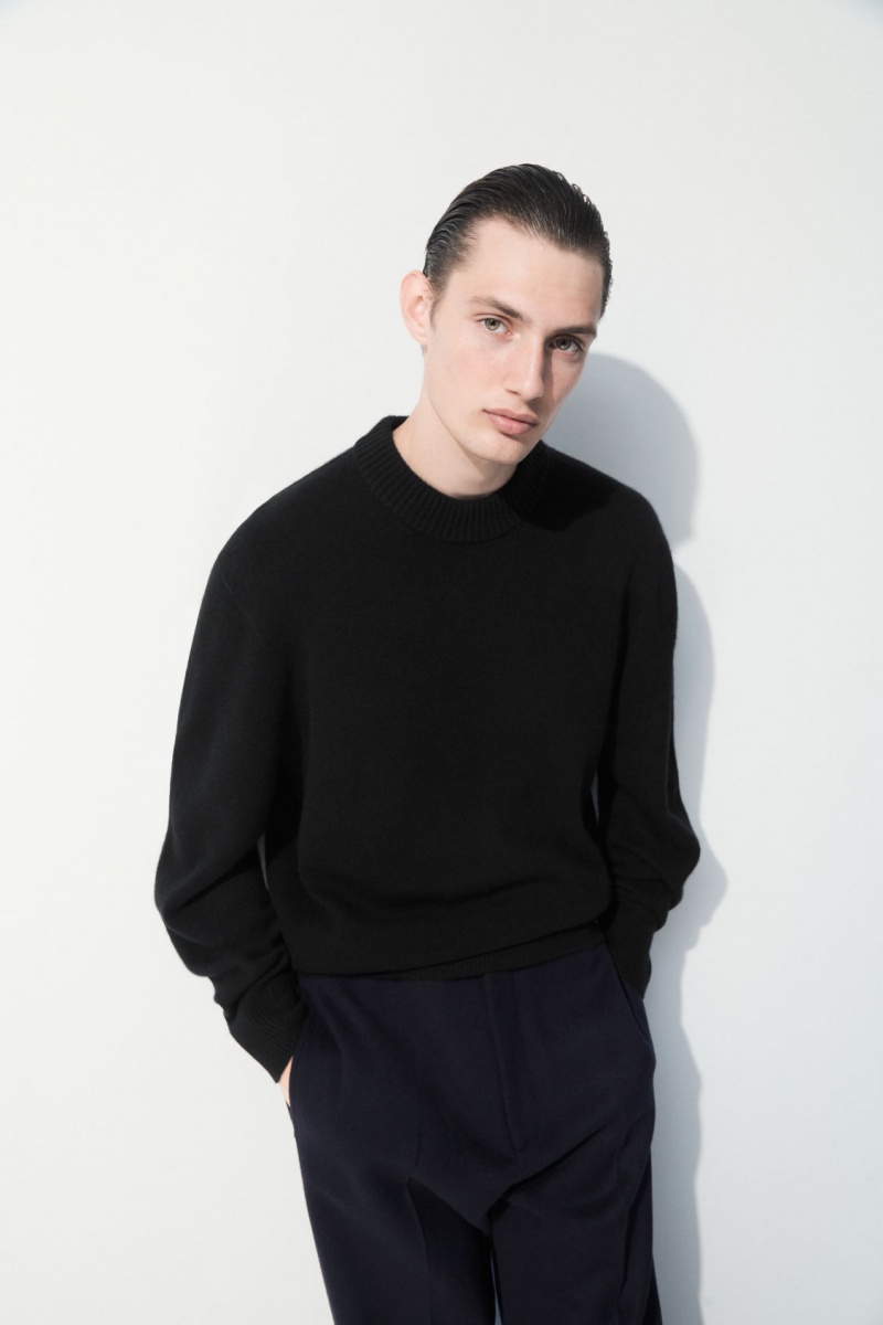 Pánské Svetry COS The Cashmere Crew-Neck Černé | OIZU-35427