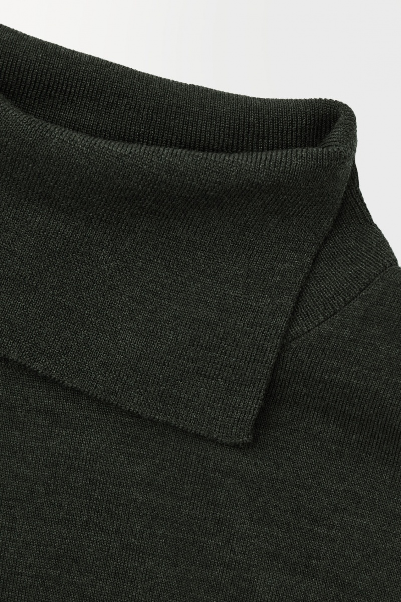 Pánské Svetry COS The Merino Vlna Roll-Neck Tmavě Zelene | GXFZ-30614
