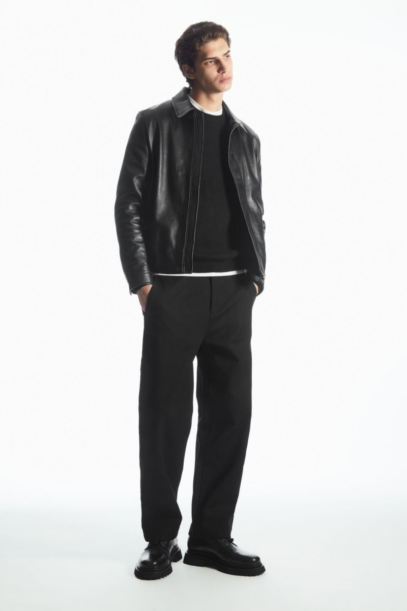 Pánské Svetry COS Waffle-Knit Pure Cashmere Černé | UWVE-83259
