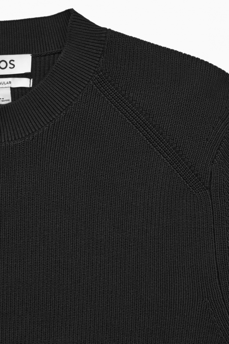 Pánské Svetry COS Žebrovaný-Knit Černé | YGJK-12930