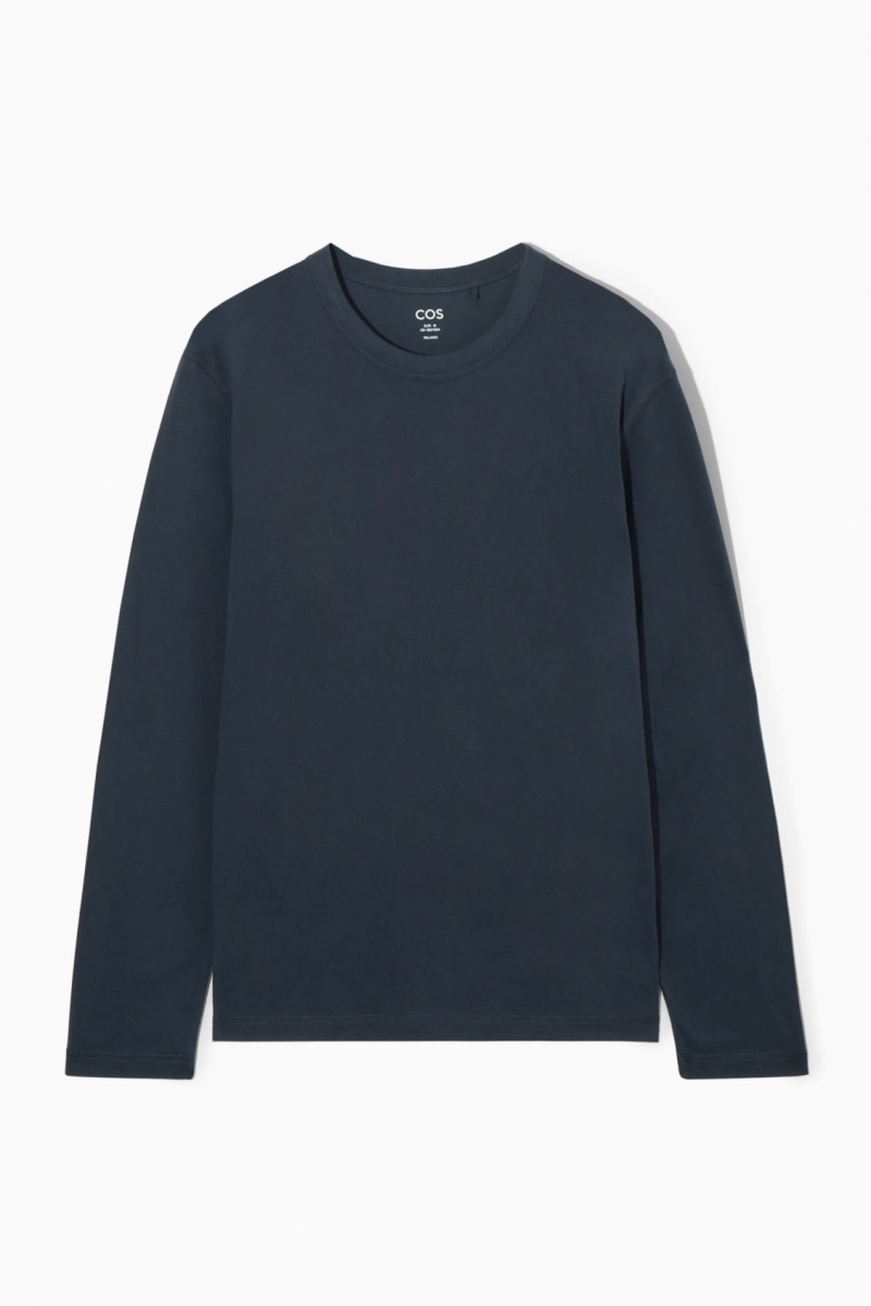 Pánské Tričko COS Lehké Long-Sleeved Tmavě Blankyt | TUSC-72401