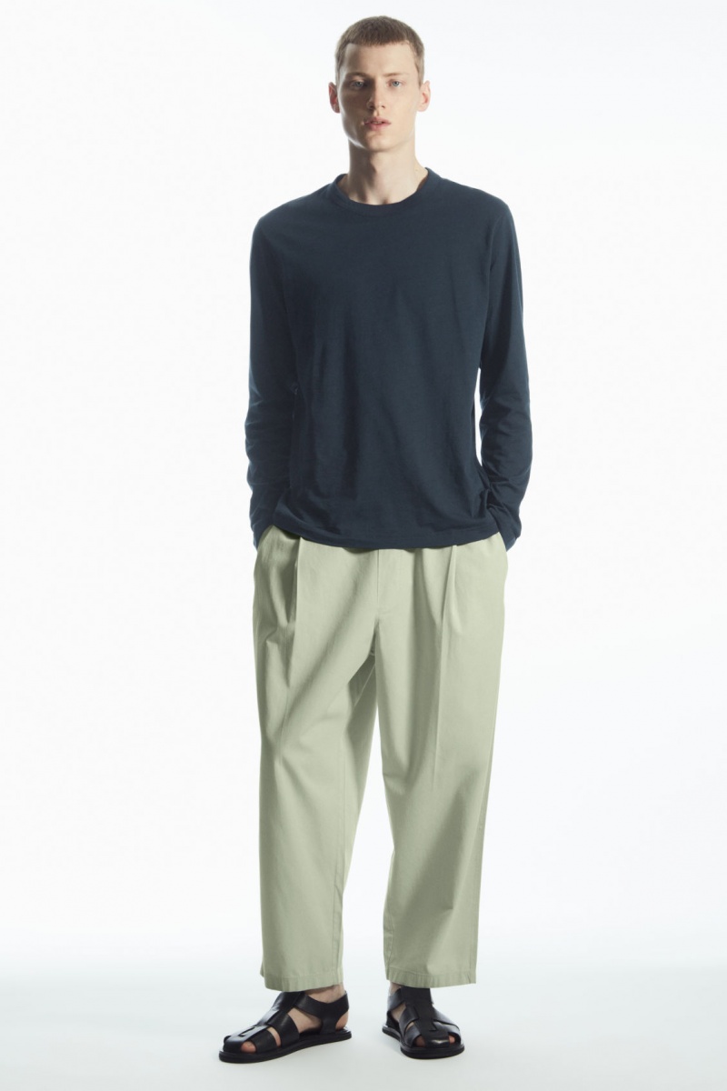 Pánské Tričko COS Lehké Long-Sleeved Tmavě Blankyt | TUSC-72401