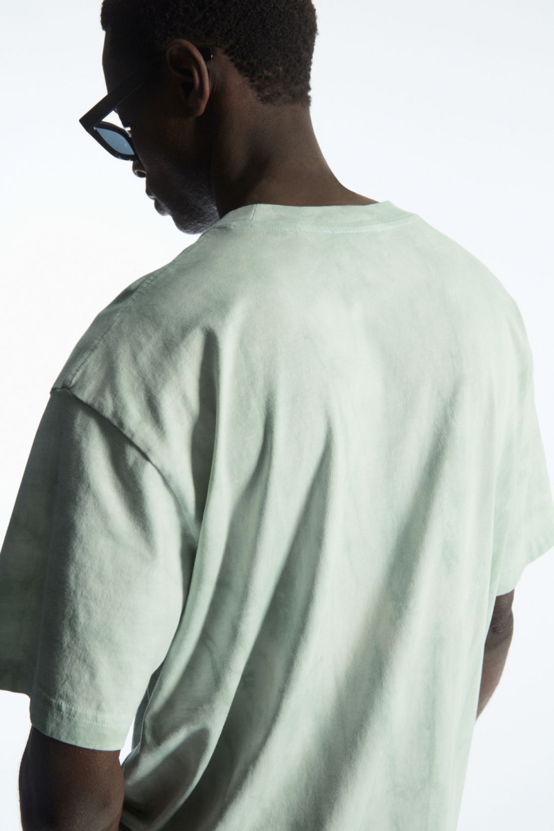 Pánské Tričko COS Oversized-Dye Světle Zelene Bílé | DGIZ-12908