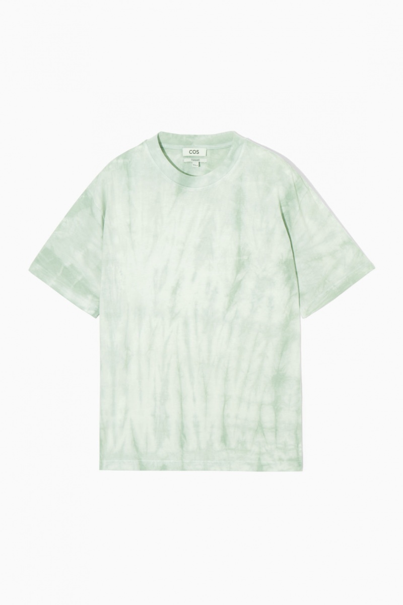 Pánské Tričko COS Oversized-Dye Světle Zelene Bílé | DGIZ-12908