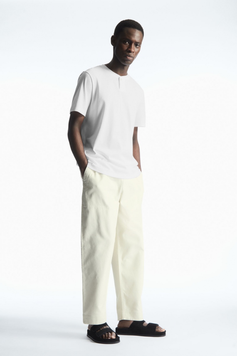 Pánské Tričko COS Regular-Fit Baseball Bílé | VOFU-43218