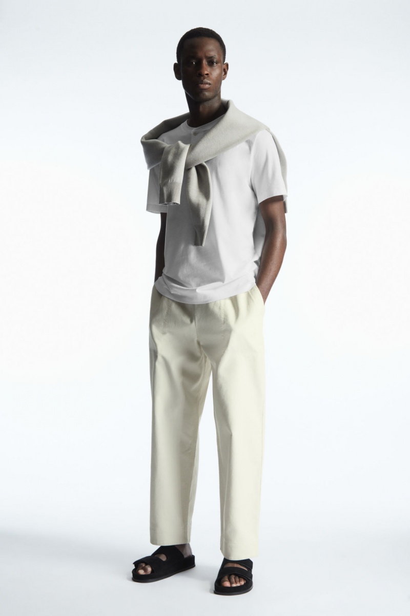 Pánské Tričko COS Regular-Fit Baseball Bílé | VOFU-43218