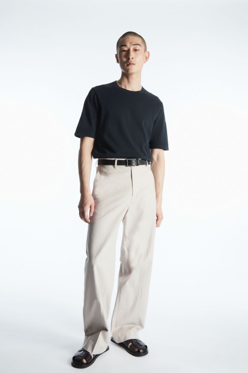 Pánské Tričko COS Regular-Fit Pletené-Cuff Tmavě Blankyt | DKCS-15483