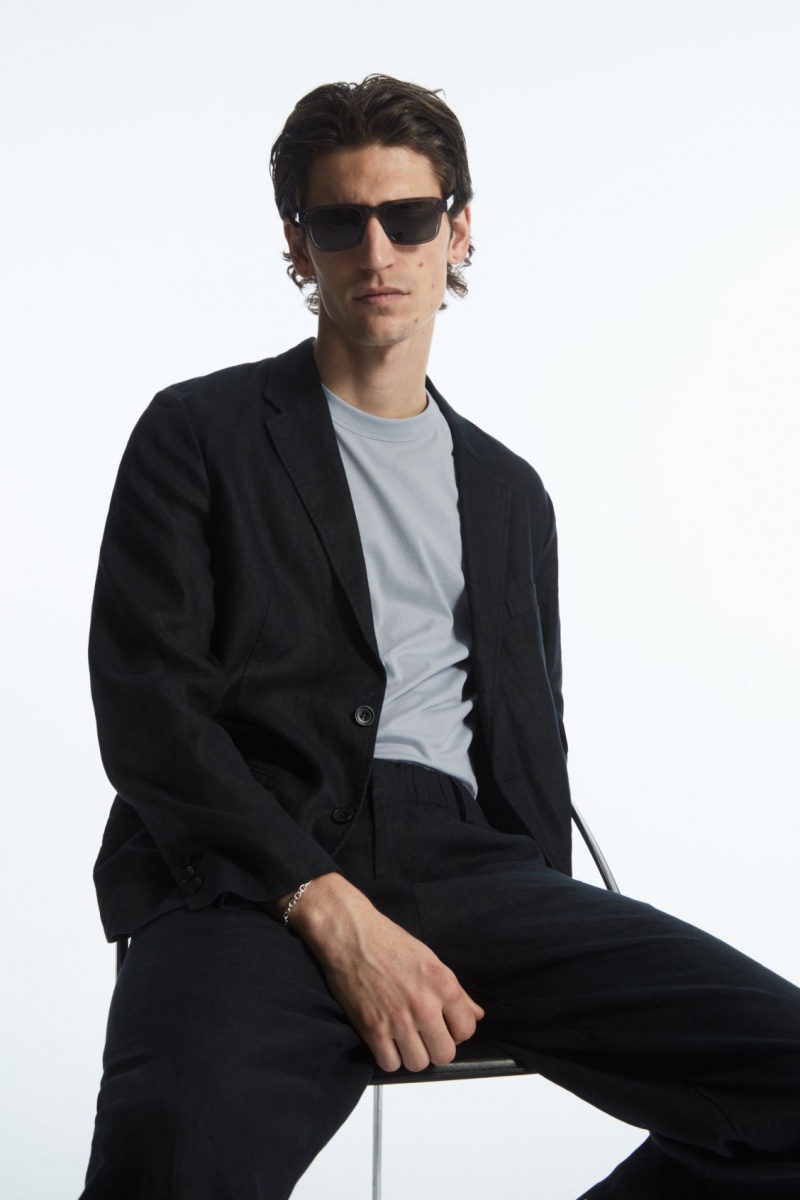 Pánské Tričko COS Relaxed-Fit Lehké Světle Blankyt | FGKE-72938
