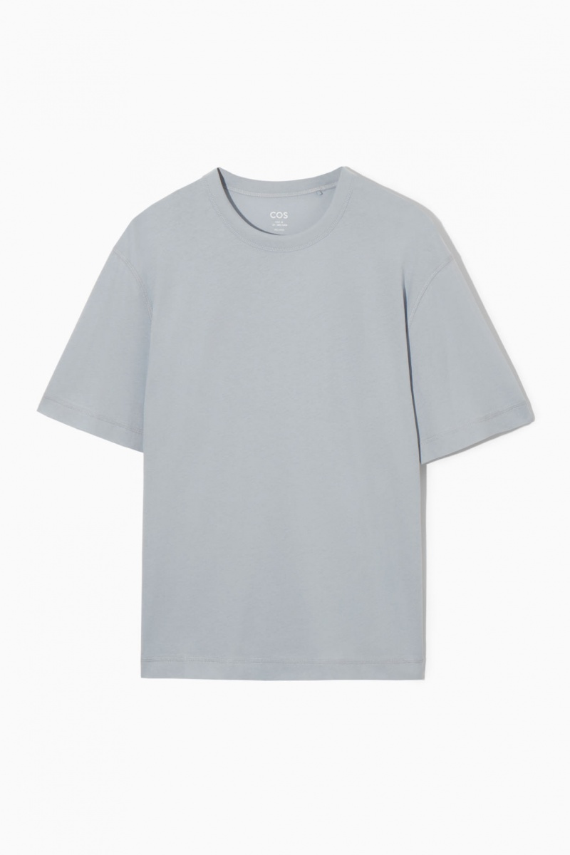 Pánské Tričko COS Relaxed-Fit Lehké Světle Blankyt | FGKE-72938