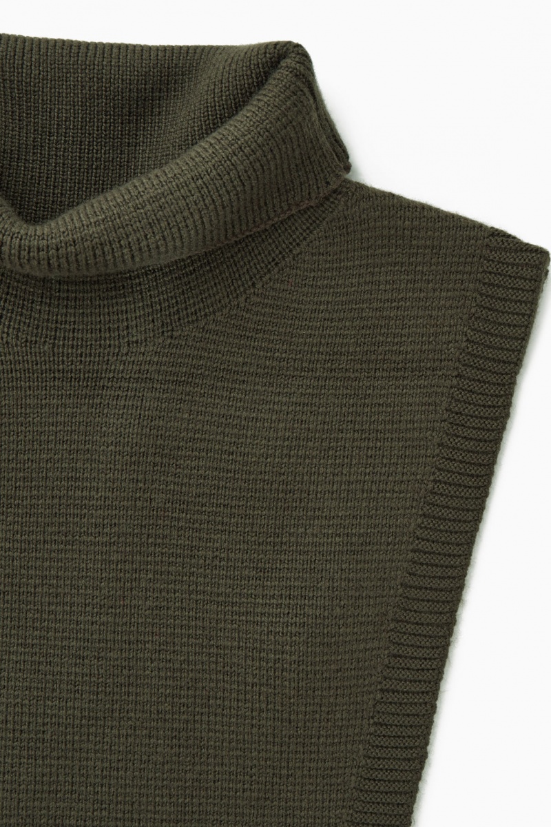 Pánské Vesta COS Vlna Rollneck Collar Tmavě Hnědožlutý | SBMR-20386