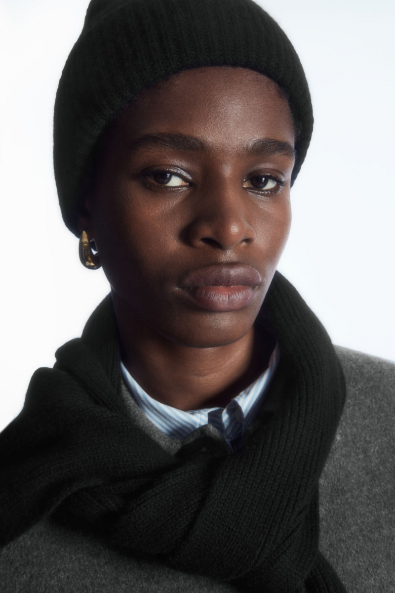 Pánské Čepice COS Cashmere-Blend Černé | YSDK-57390