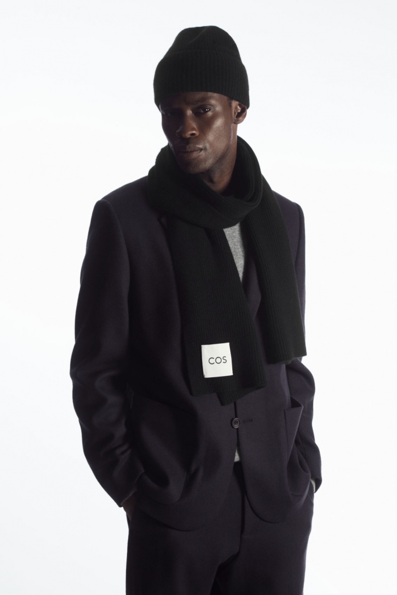 Pánské Čepice COS Cashmere-Blend Černé | YSDK-57390